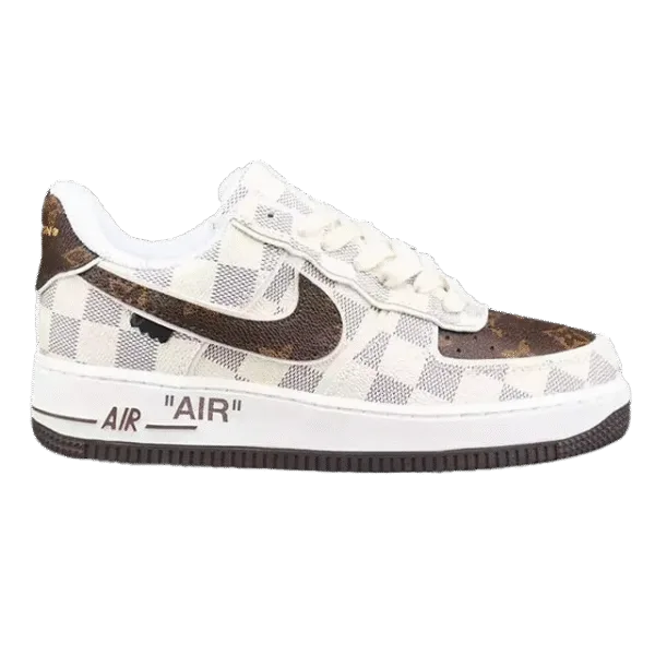 Louis Vuitton x Off-White x Nike AF1 Damier Heat Check (Custom)