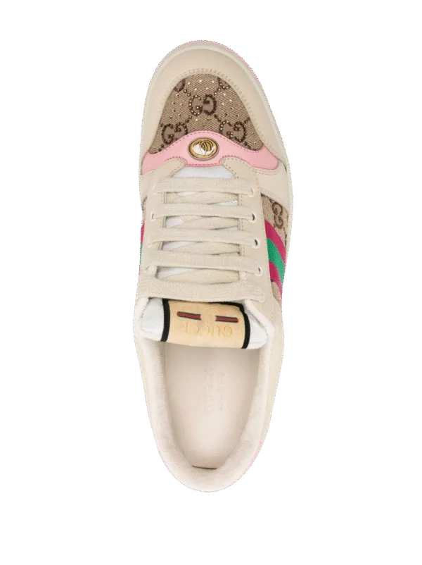 Wms Gucci Screener Panelled Sneakers With Crystals