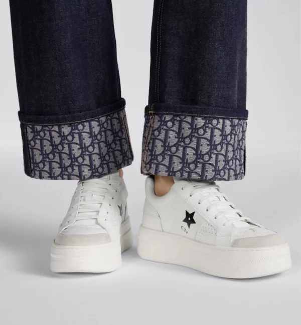 Dior Star Platform – White Calfskin and Suede Calfskin