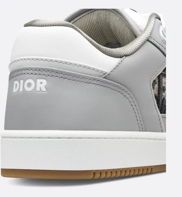 BB27 Uptown Low – Gray and White Smooth Calfskin with Beige and Black Dior Oblique Jacquard