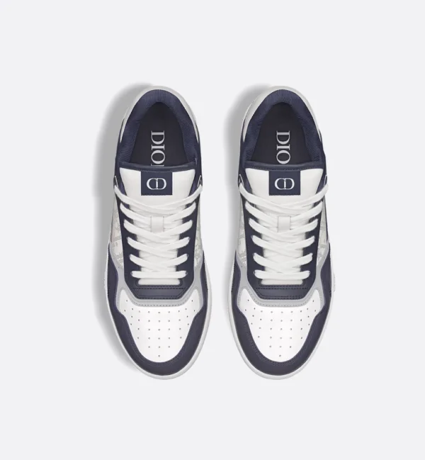 DIOR AND HYLTON NEL B27 Uptown Low-Navy Blue and White Smooth Calfskin with White Dior Oblique Galaxy Leather