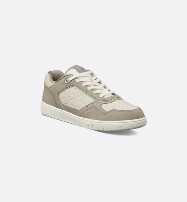B27 Uptown Low – Beige and White Grained Calfskin with White Dior Gravity Leather