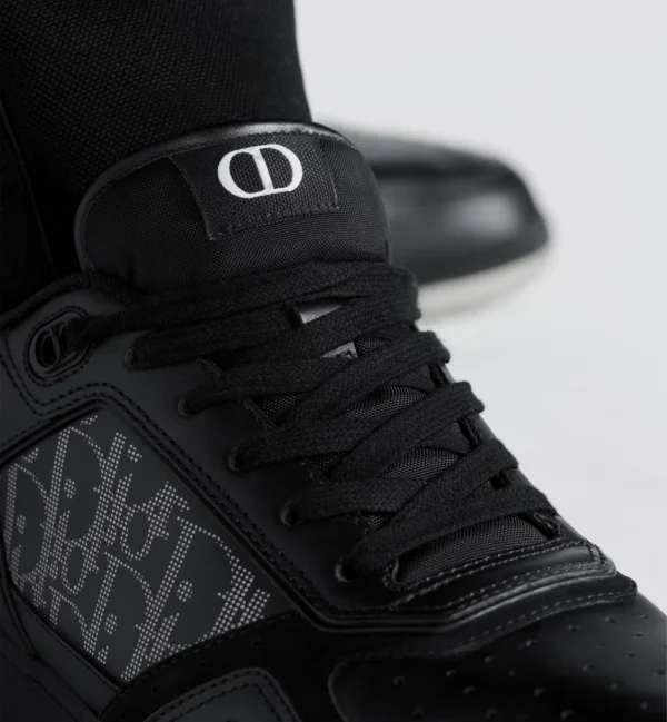 B27 Uptown Low – Black Smooth Calfskin, Black Suede and Black Dior Oblique Galaxy Leather