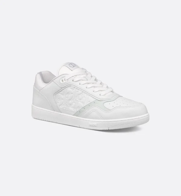 B27 Uptown Low – White Grained Calfskin and White Dior Gravity Leather