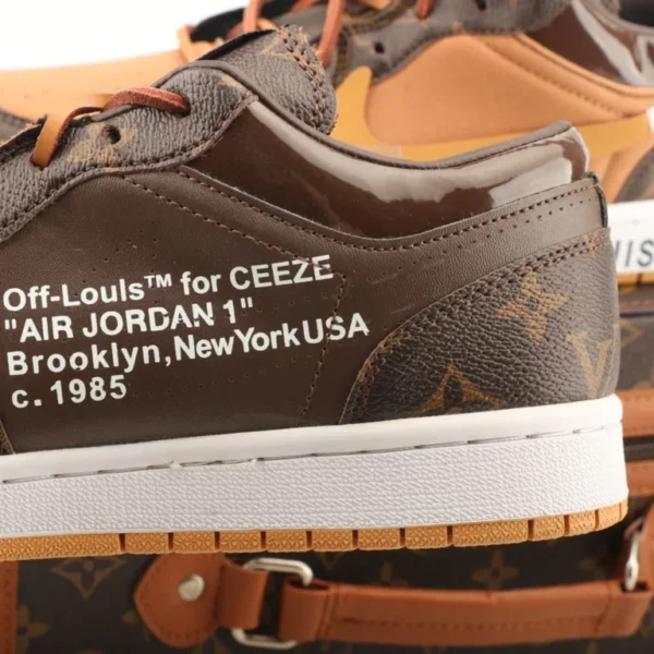 Nike Air Jordan 1 x LV Low Custom – Brown/Gold Monogram