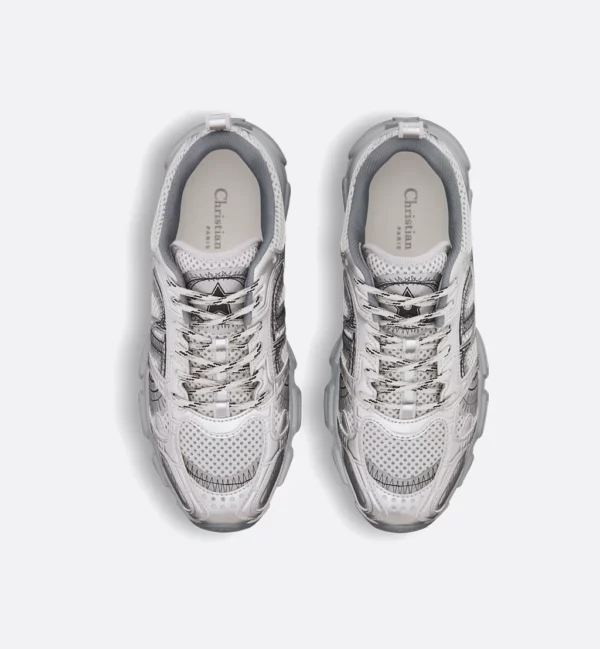 Dior Chrono – Gray Mesh with Silver-Tone Laminated Leather-Effect Panels