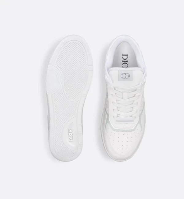 B27 Uptown Low – White Grained Calfskin and White Dior Gravity Leather