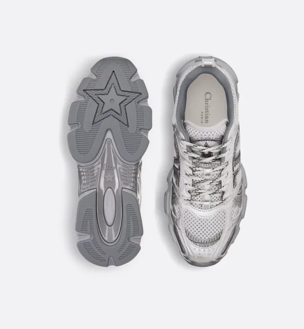 Dior Chrono – Gray Mesh with Silver-Tone Laminated Leather-Effect Panels