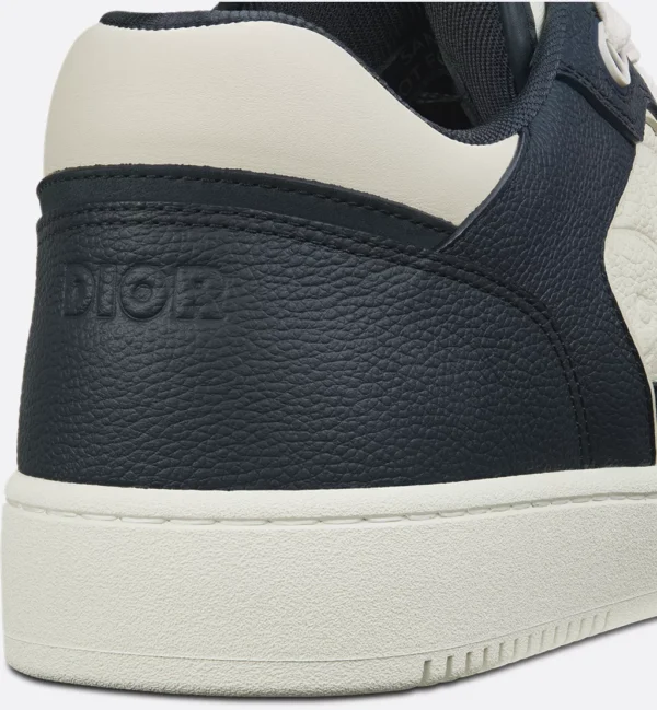 B27 Uptown Low – Navy Blue and White Grained Calfskin with White Dior Gravity Leather