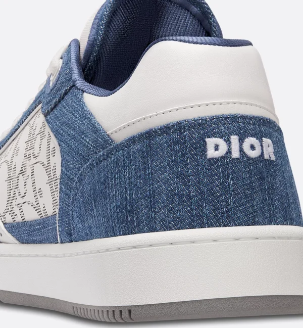 B27 Uptown Low – White Smooth Calfskin, Blue Denim and White Dior Oblique Galaxy Leather