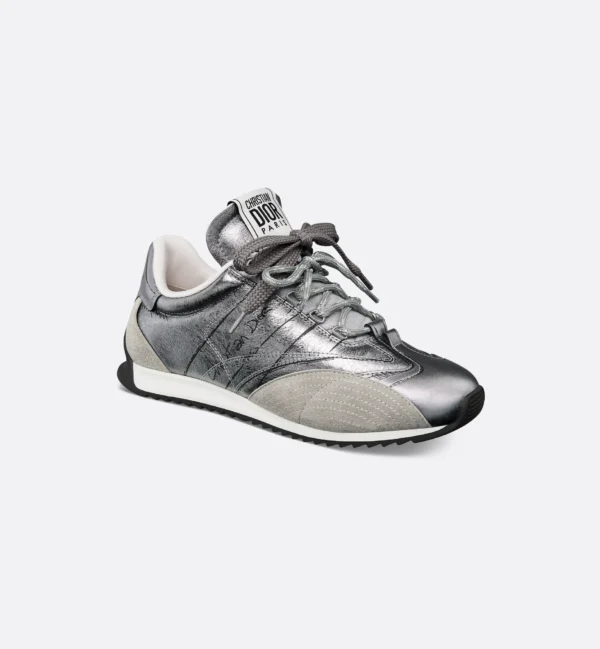 D-Sketch – Silver-Tone Crinkled Lambskin and Laminated Calfskin