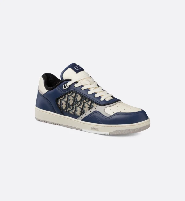 B27 Uptown Low – Blue, Cream and Dior Gray Smooth Calfskin with Beige and Black Dior Oblique Jacquard