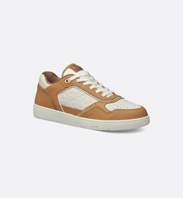 B27 Uptown Low – Cognac and White Grained Calfskin with White Dior Gravity Leather