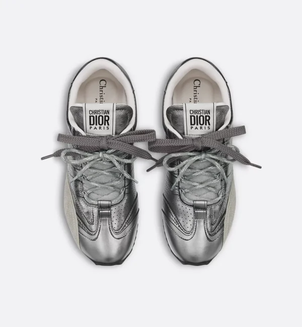 D-Sketch – Silver-Tone Crinkled Lambskin and Laminated Calfskin