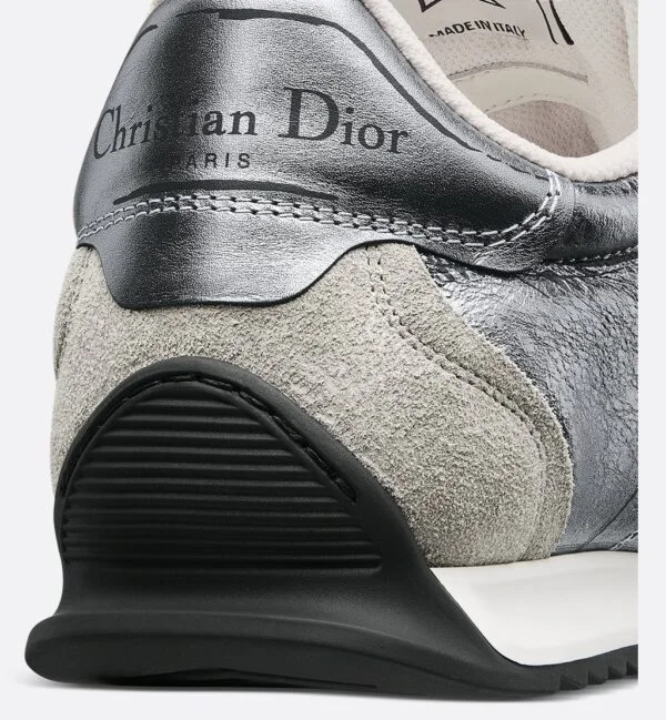 D-Sketch – Silver-Tone Crinkled Lambskin and Laminated Calfskin