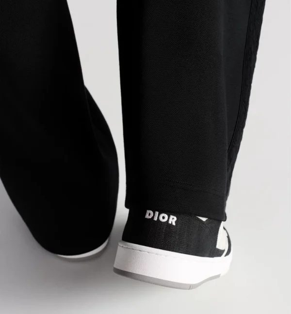 B27 Uptown Low – White Smooth Calfskin, Black Denim and White Dior Oblique Galaxy Leather