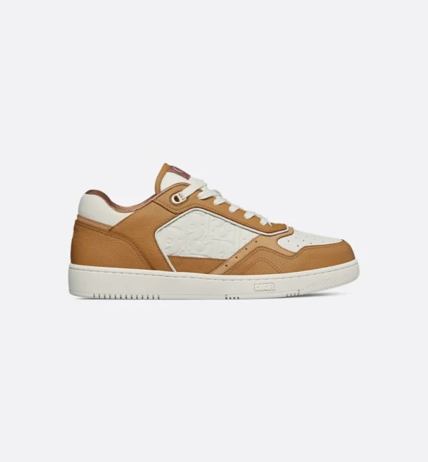 B27 Uptown Low – Cognac and White Grained Calfskin with White Dior Gravity Leather