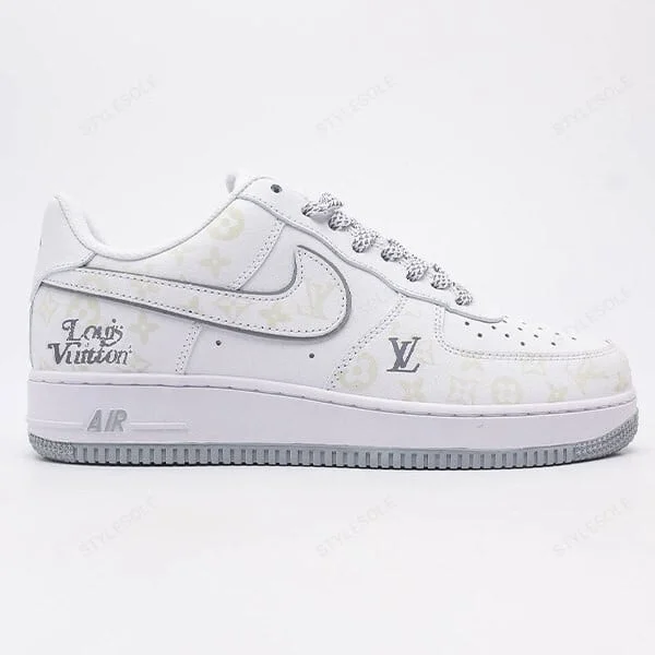 Louis Vuitton x Nike Air Force 1 Monogram Grey Frost Edition (Custom)